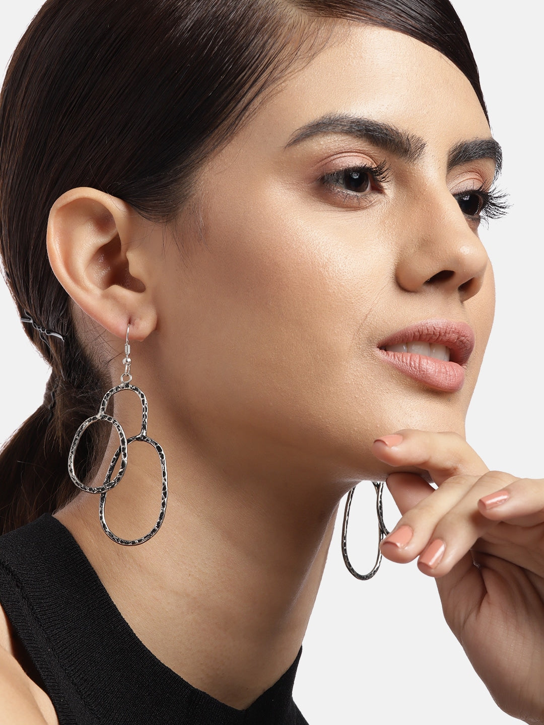 Gold-Toned Geometric Drop Earrings