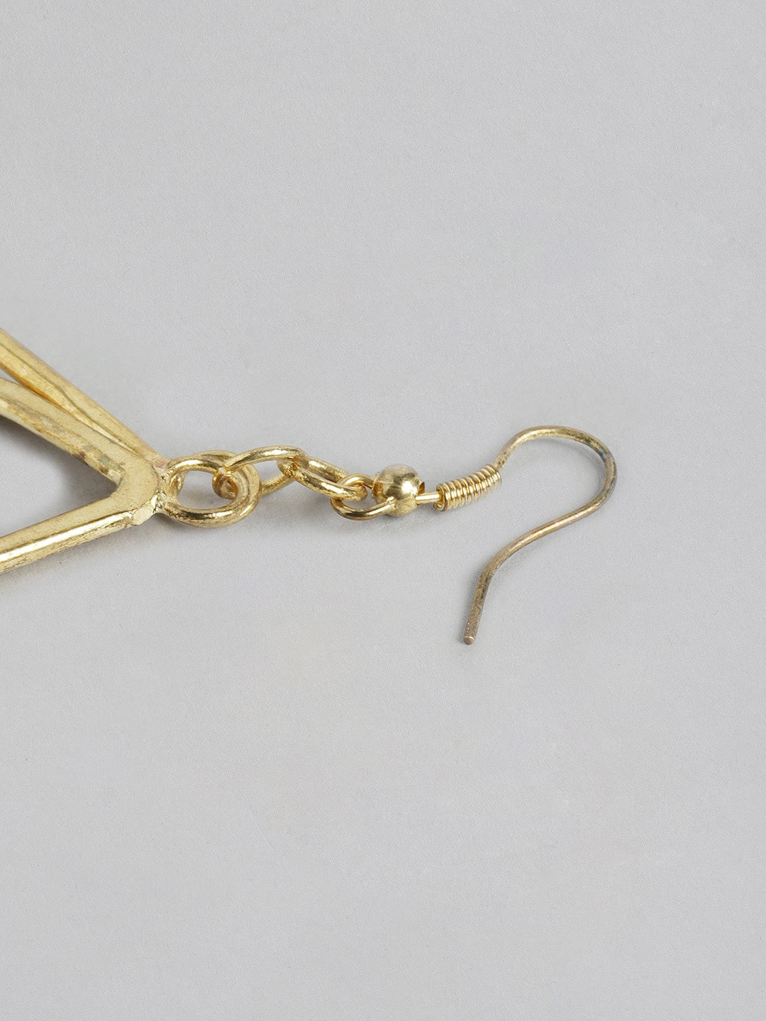 Gold-Plated Teardrop Shaped Drop Earrings