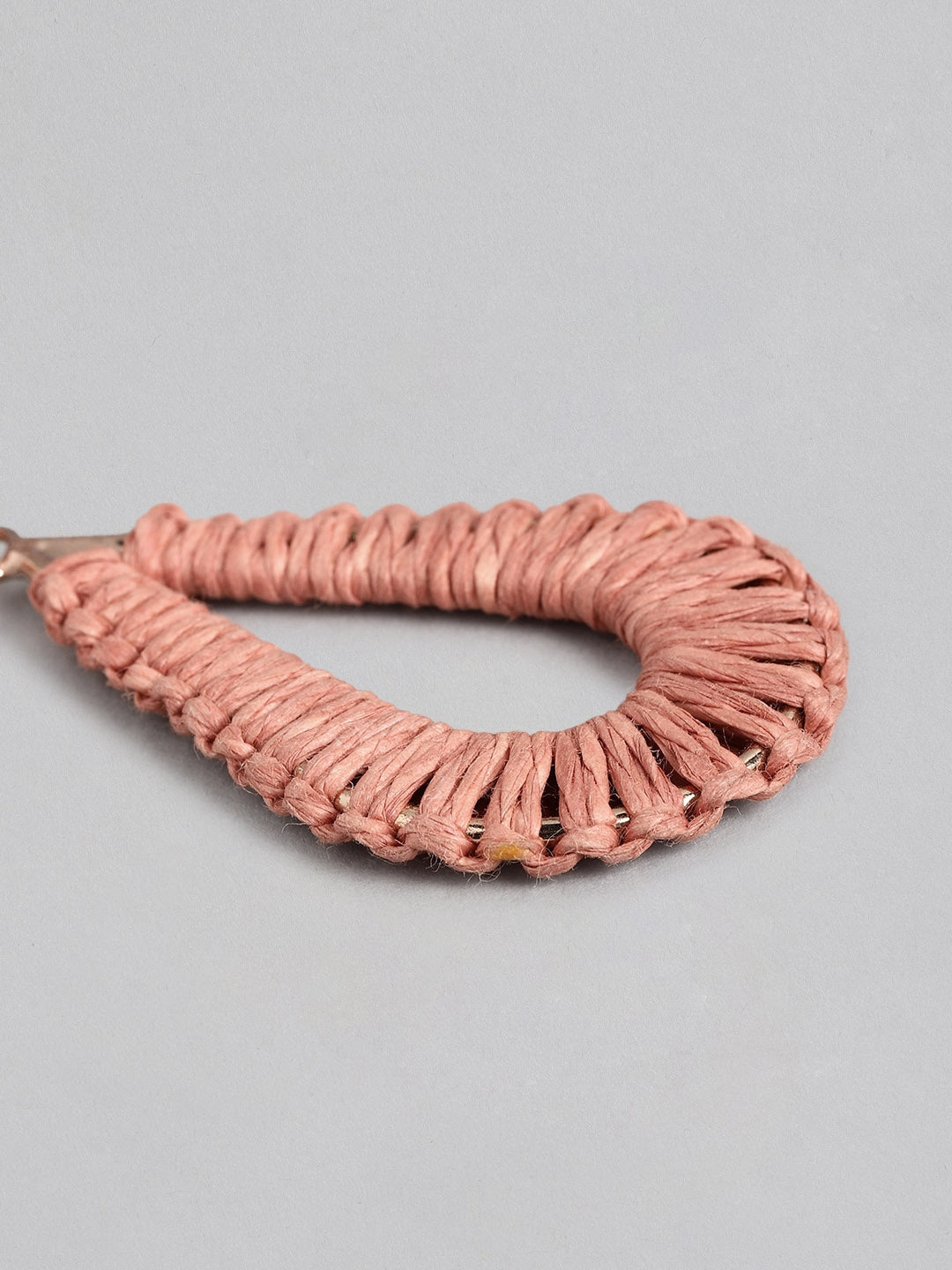 Peach-Coloured Oval Drop Earrings
