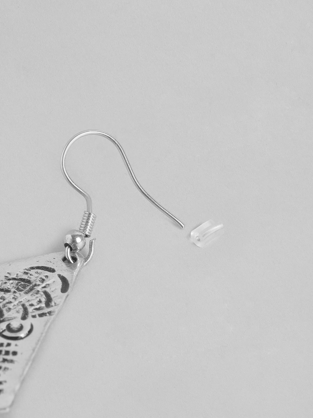 Silver-Plated Geometric Drop Earrings