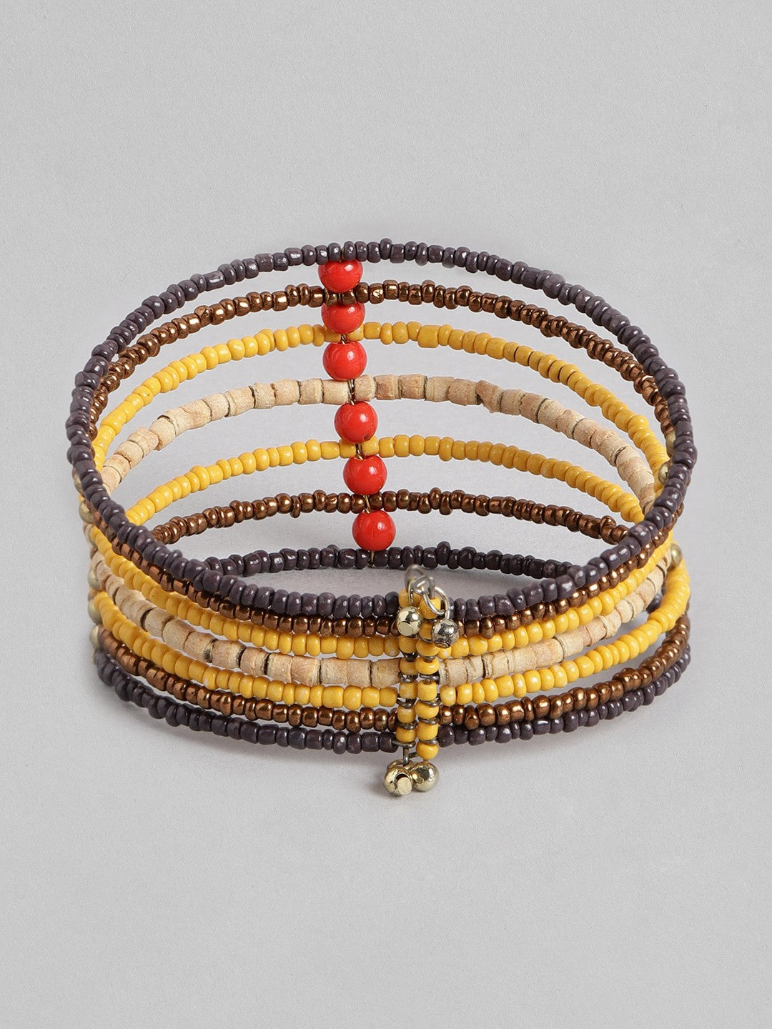Women Multicoloured Beaded Cuff Bracelet