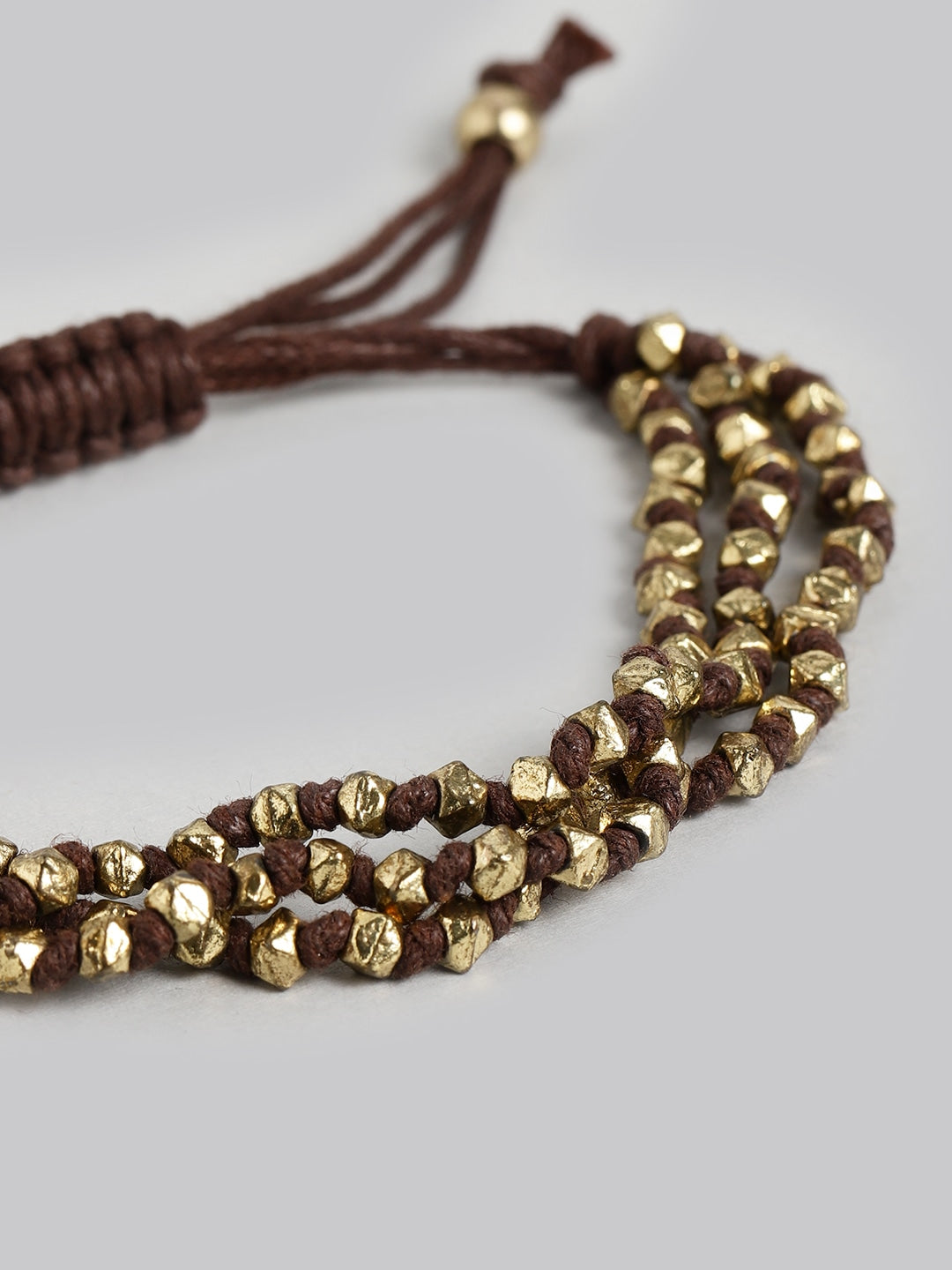 Women Brown & Gold-Plated Wraparound Bracelet