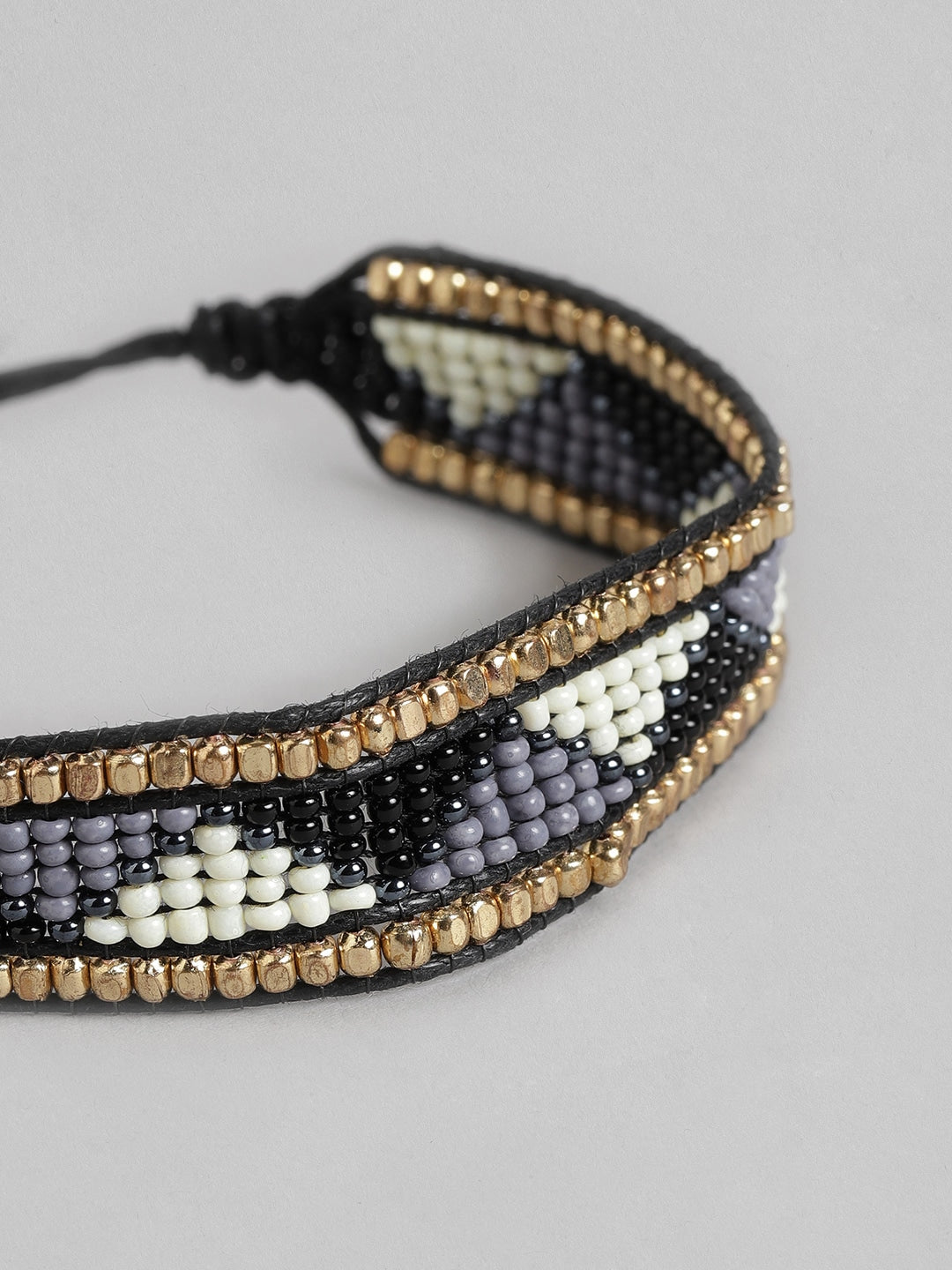 Women Gold-Toned & Black Multistrand Bracelet