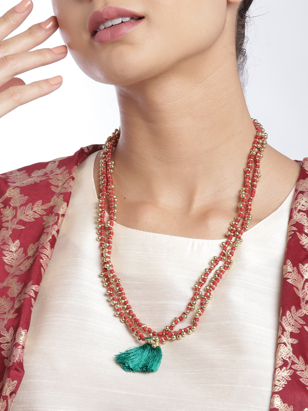 Red & Gold-Plated Necklace