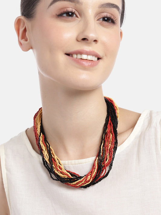 Beaded Multi-Layered Statement Necklace