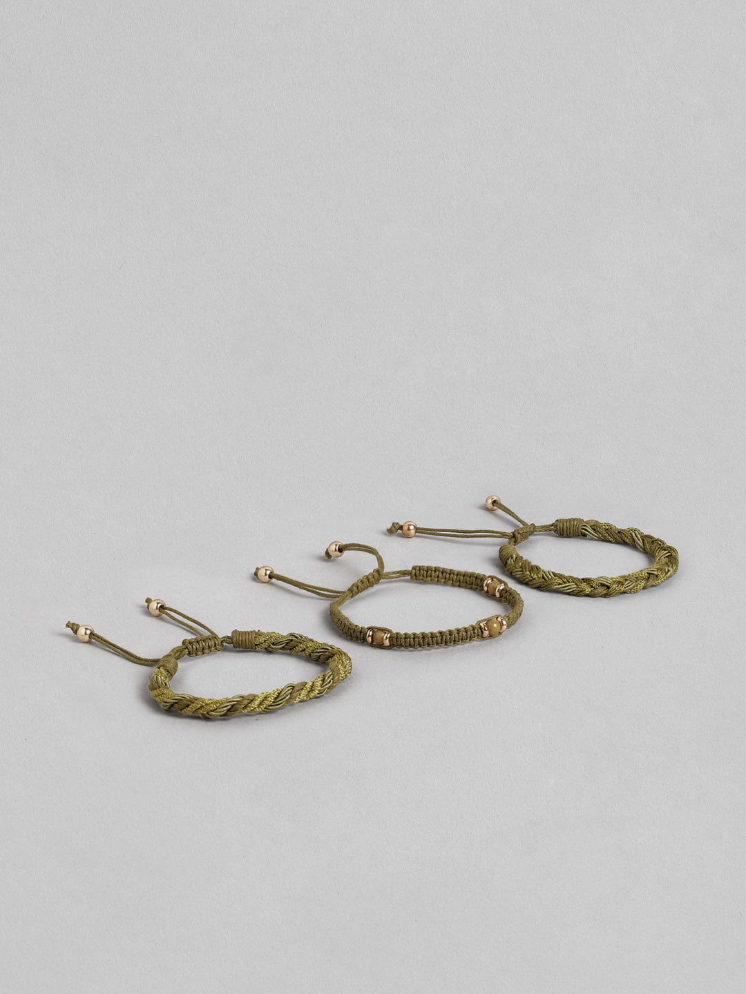 Women Green & Gold-Toned Braided Bracelet