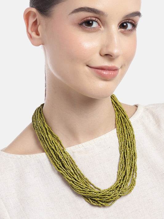 Beaded Multi-Layered Statement Necklace