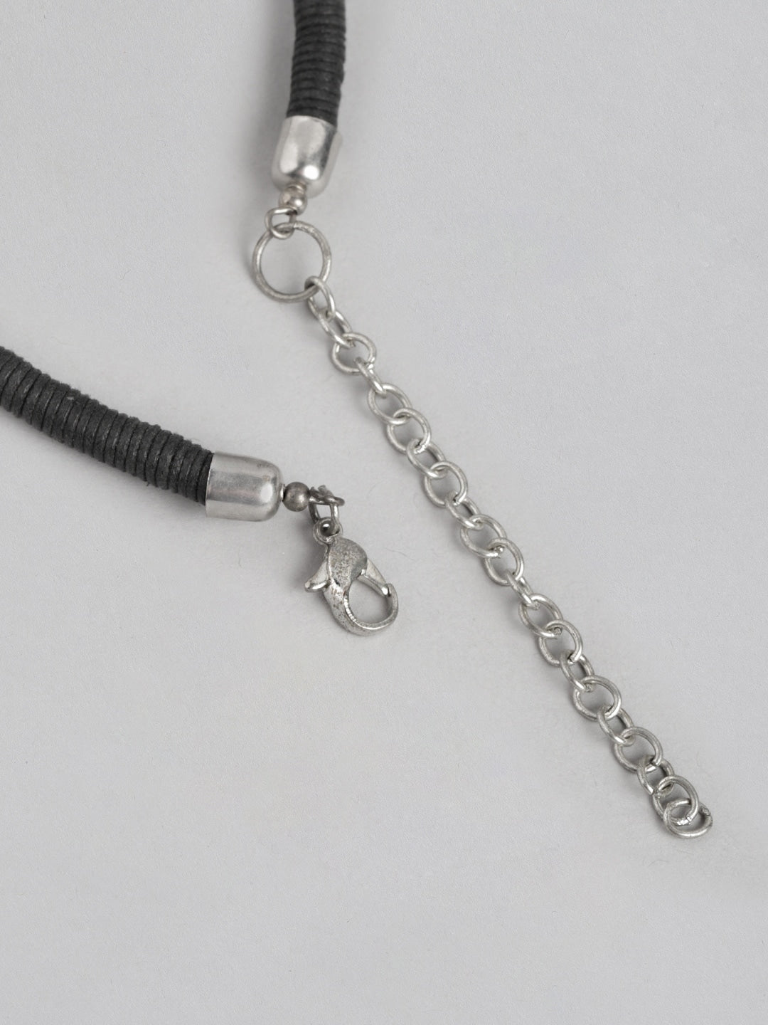 Silver-Plated Beaded Statement Necklace