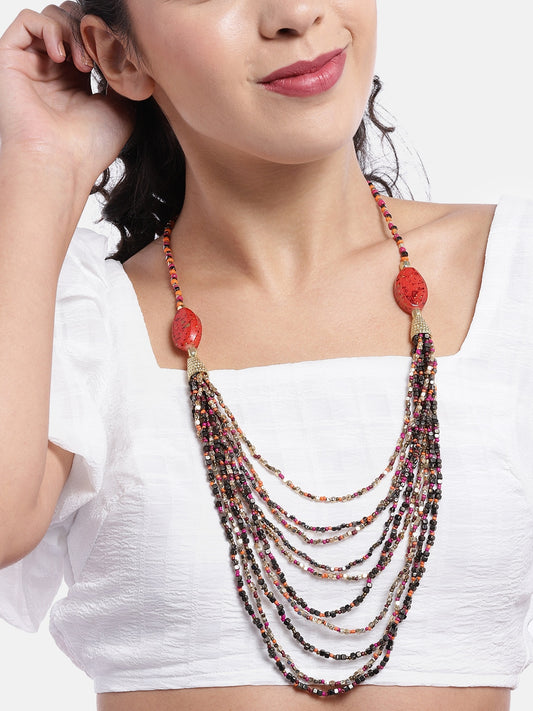 Gold-Toned & Grey Layered Necklace