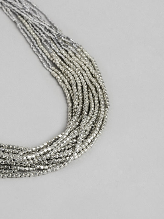 Gunmetal-Toned Silver-Plated Necklace