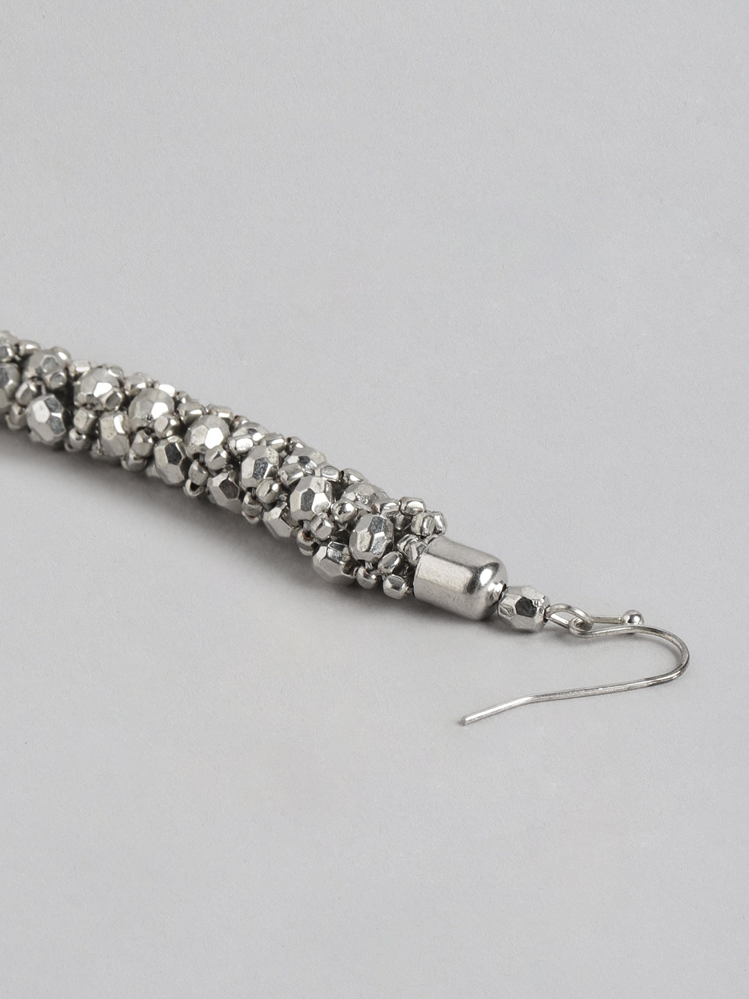 Silver-Plated Artificial Beads Contemporary Drop Earrings