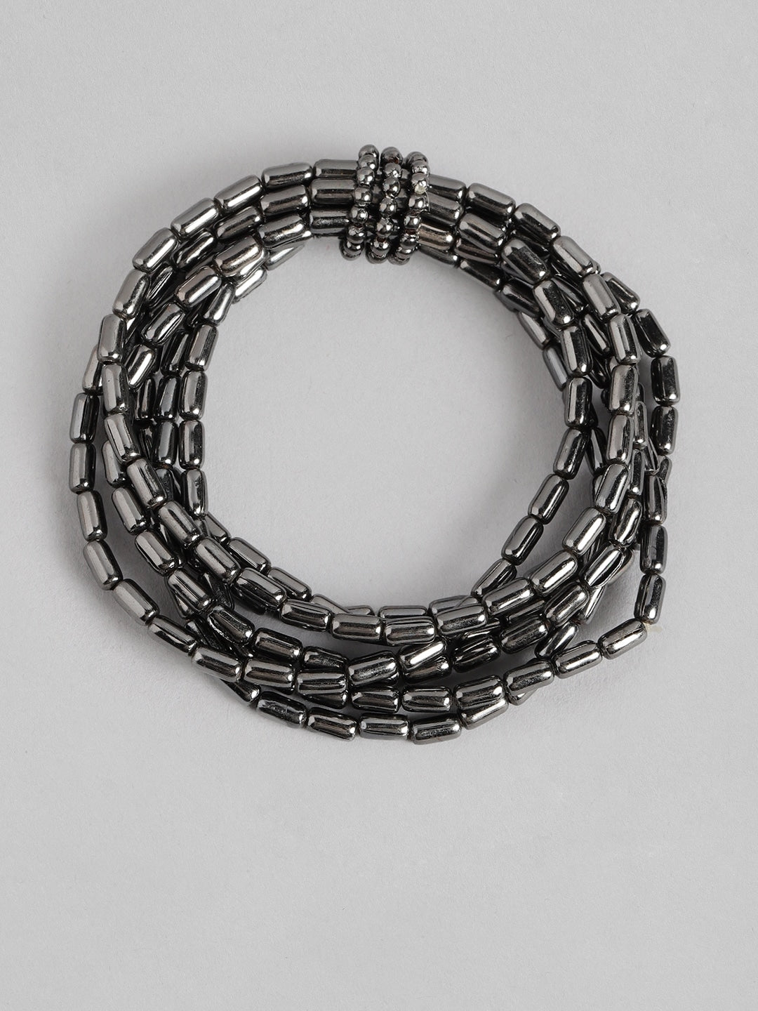 Women Gunmetal-Toned Elasticated Bracelet