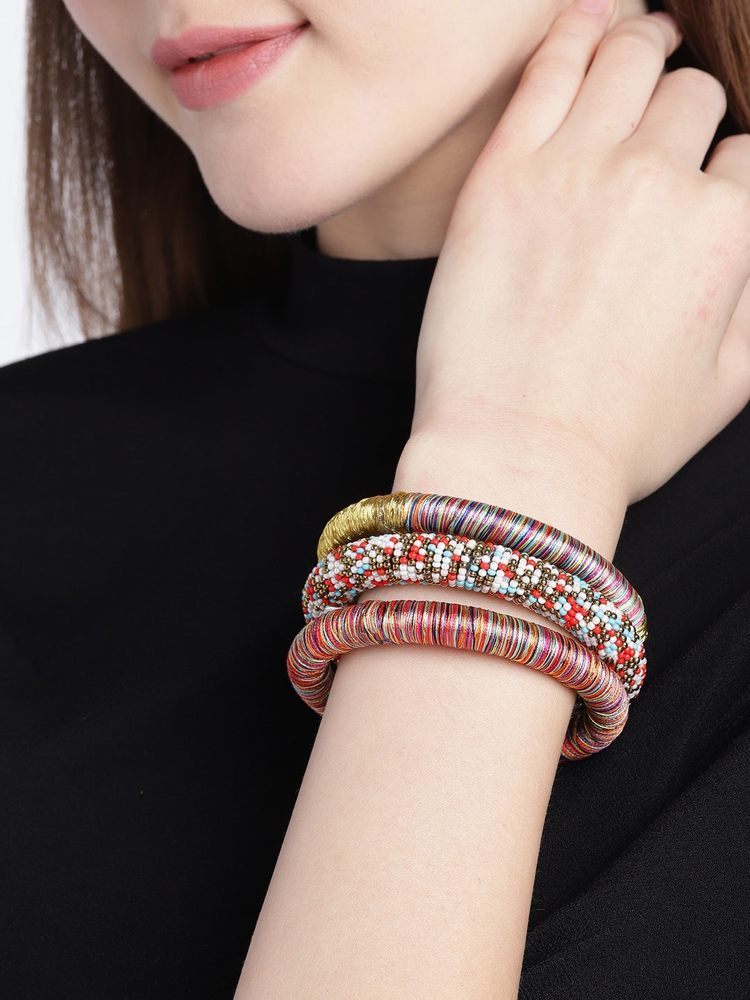 RICHEERA Set of 3 Multicoloured Bangles