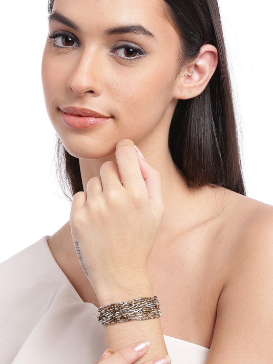 Women Beaded Layered Wraparound Bracelet