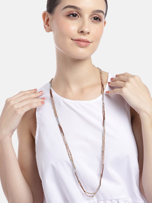 Gold-Plated Beaded Double-Layered Necklace