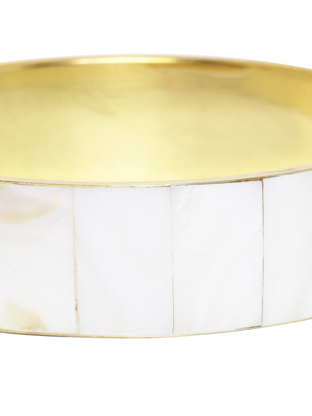 RICHEERA Off-White & Beige Gold-Plated Iridescent Effect Bangle
