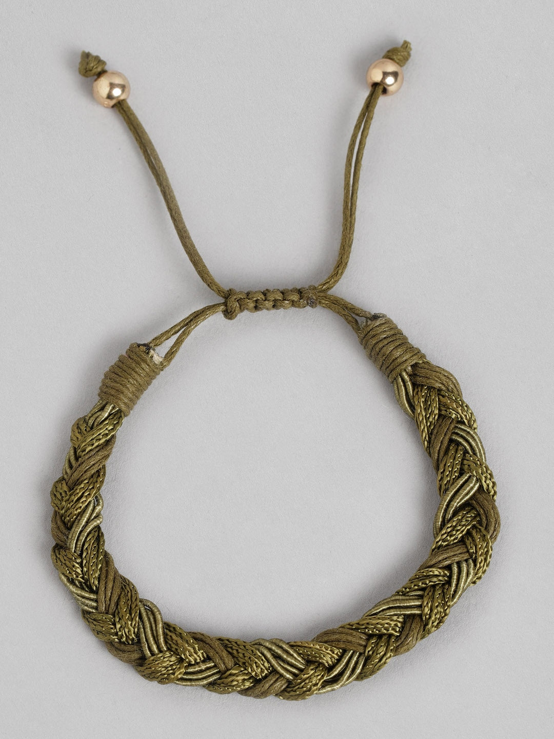 Women Green & Gold-Toned Braided Bracelet