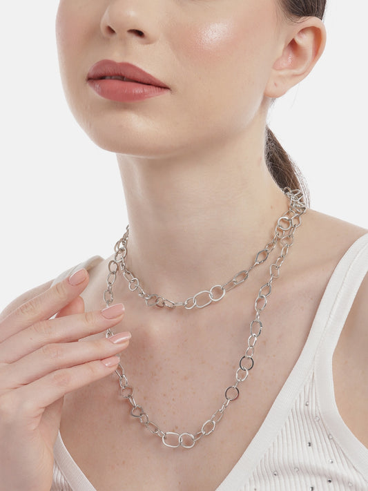 Silver-Plated Layered Necklace