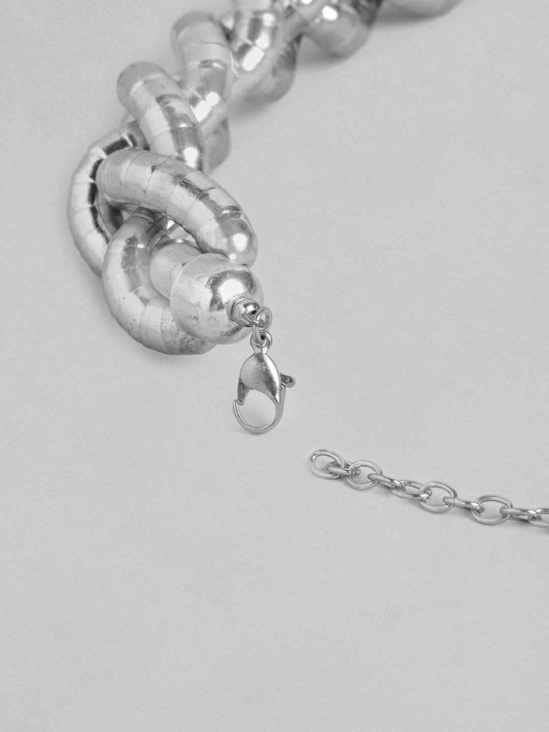 Brass Silver-Plated Necklace - Richeera