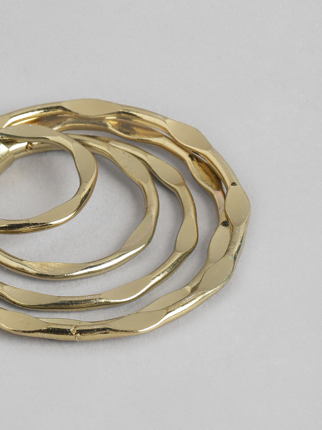 Gold-Plated Circular Drop Earrings