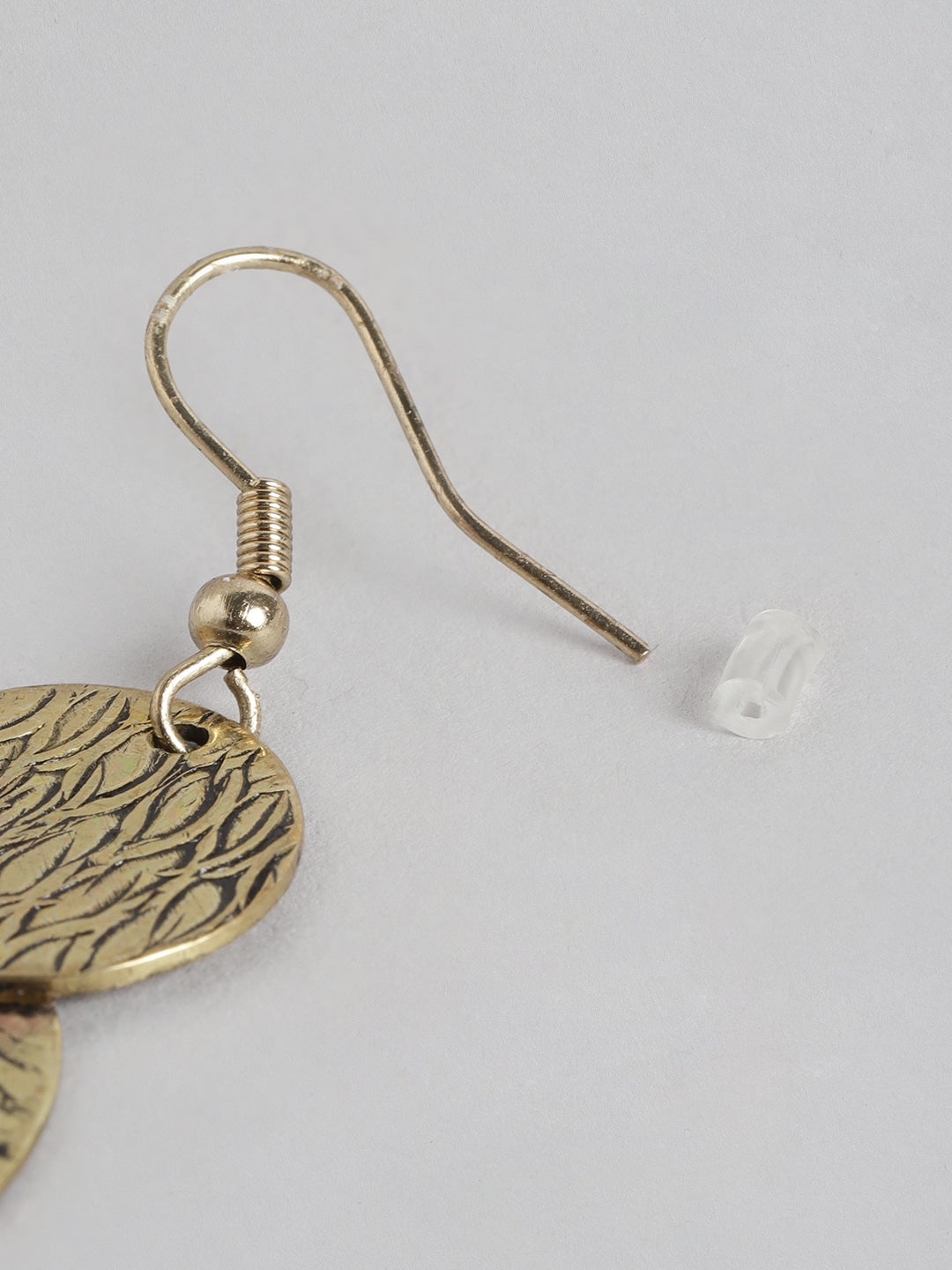 Gold-Plated Circular Drop Earrings