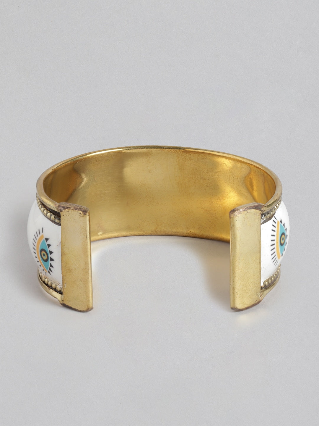 RICHEERA Enamelled Gold-Plated Cuff Bracelet