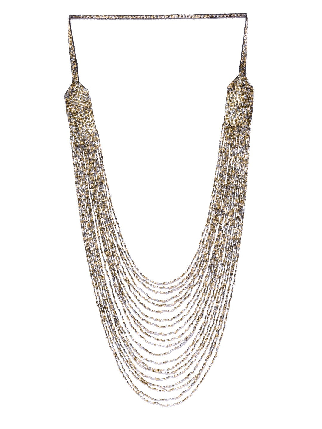 Women Gold-Toned & Silver-Toned Beaded Layered Necklace