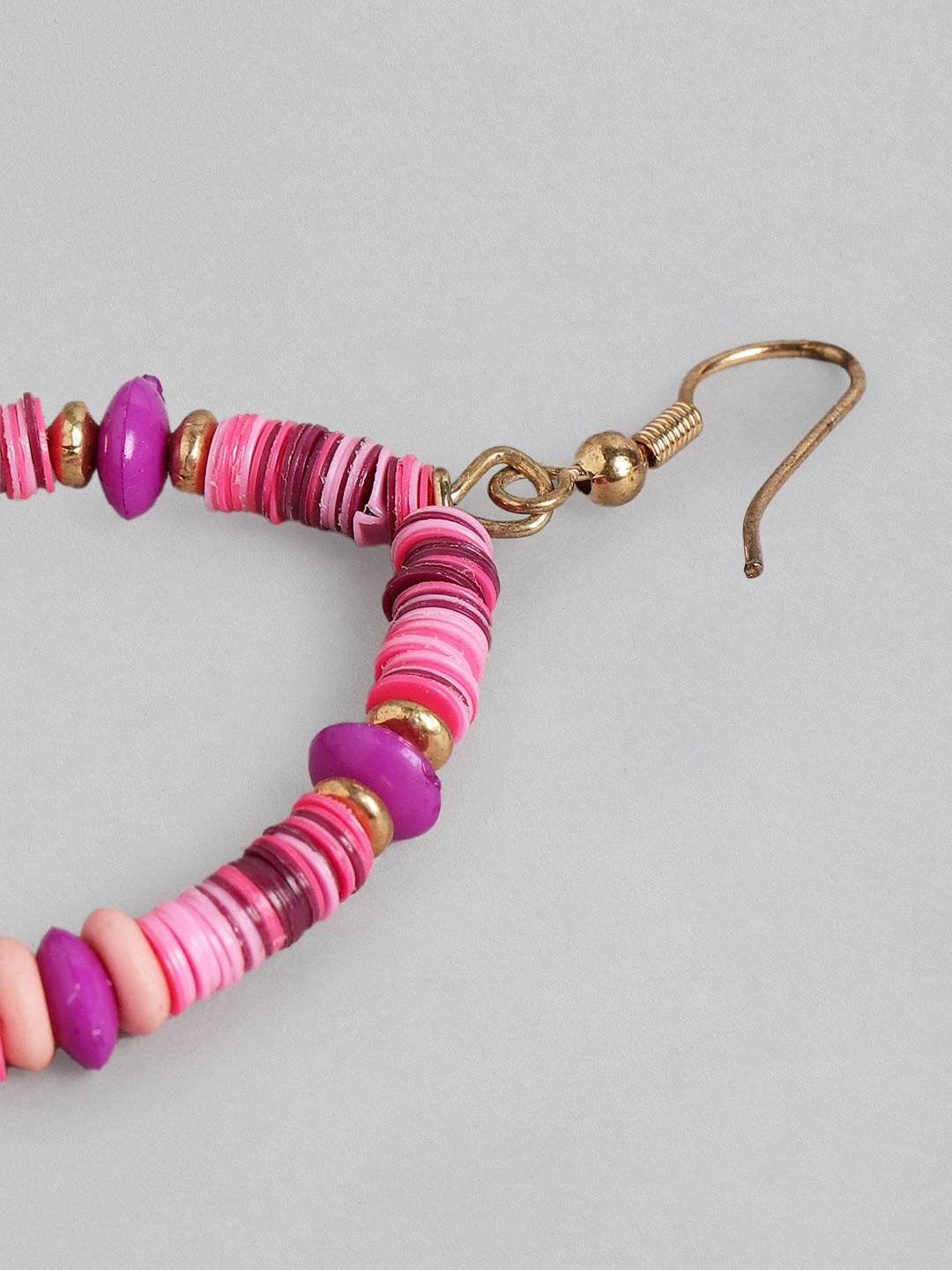 Rose Gold-Plated & Pink Oval Drop Earrings