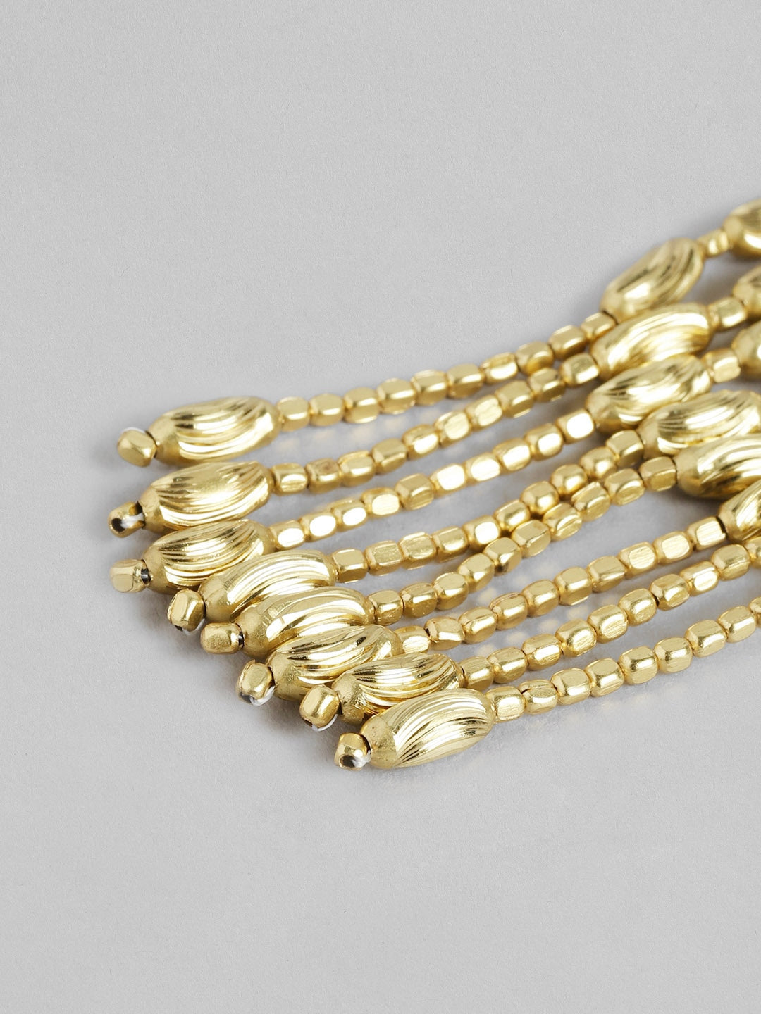 Gold-Plated Teardrop Shaped Drop Earrings