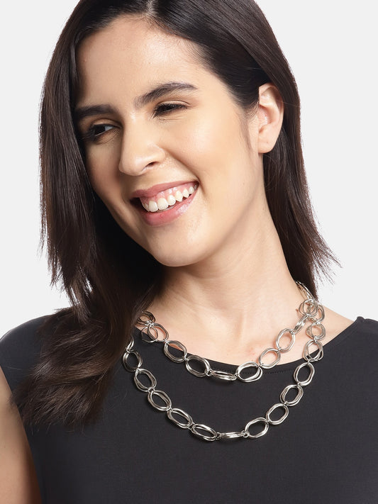 RICHEERA Brass Silver-Plated Necklace