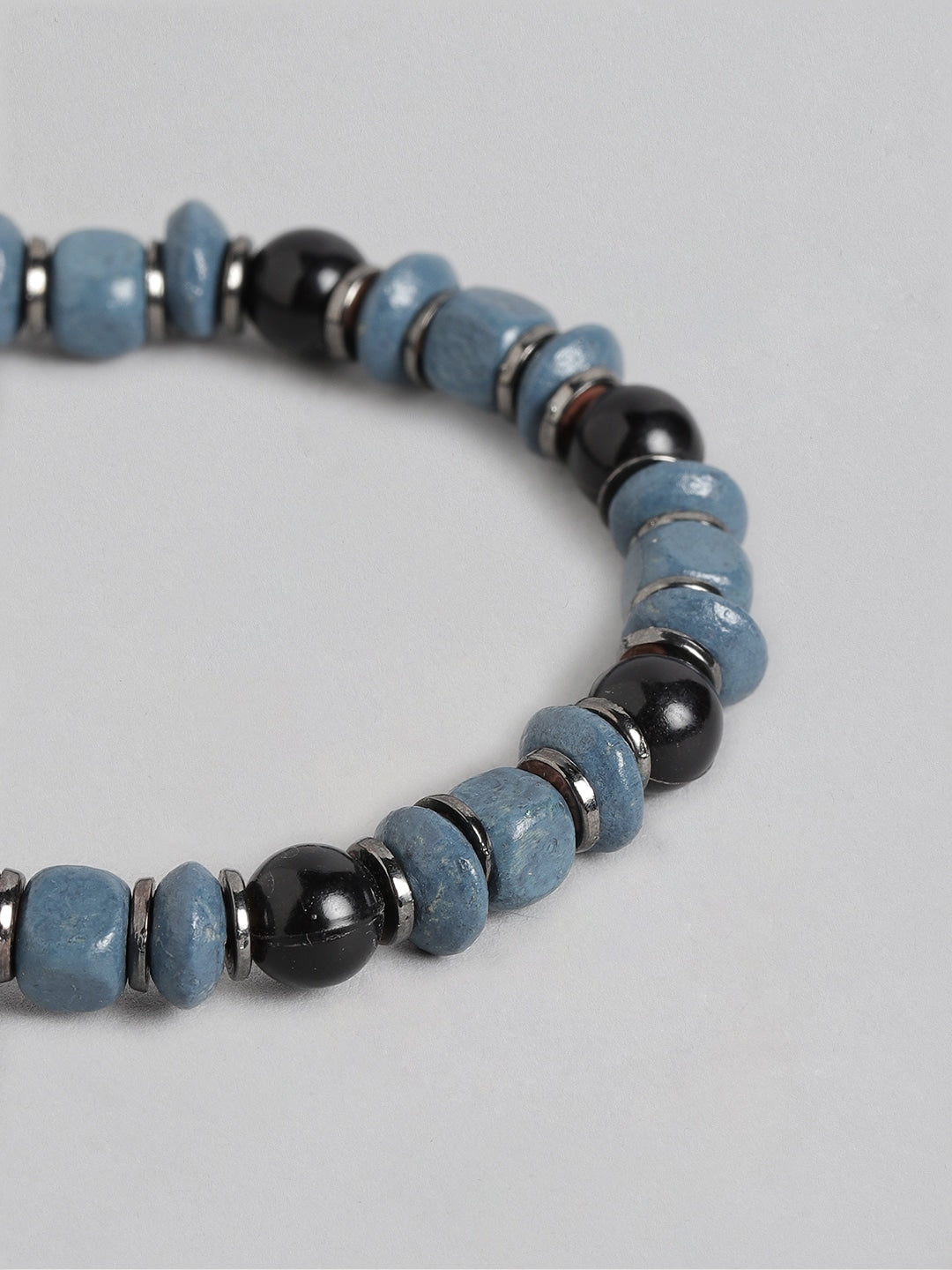 Women Pack of 5 Blue & Black Elasticated Bracelet