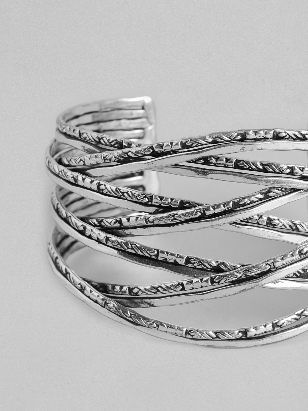 Women Silver-Toned Cuff Bracelet