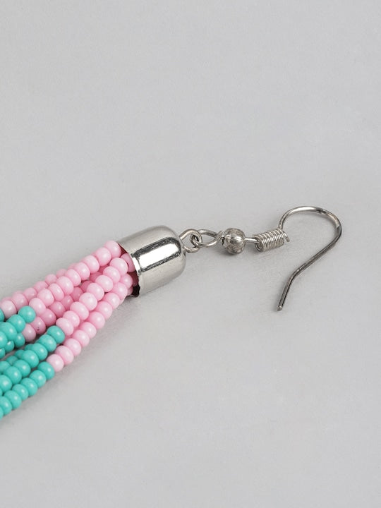 Pink & Green Contemporary Drop Earrings