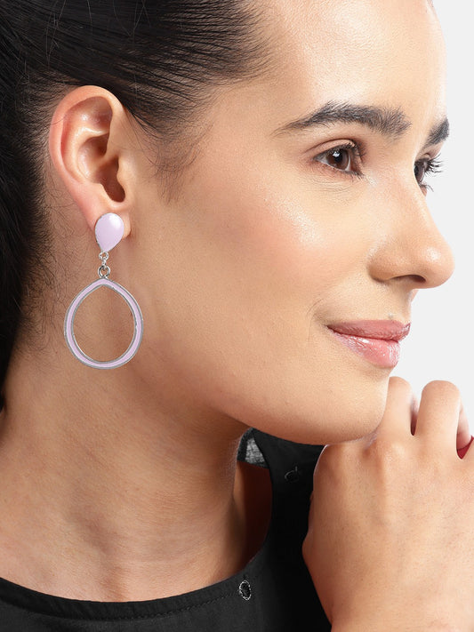 Silver-Plated Teardrop Shaped Drop Earrings
