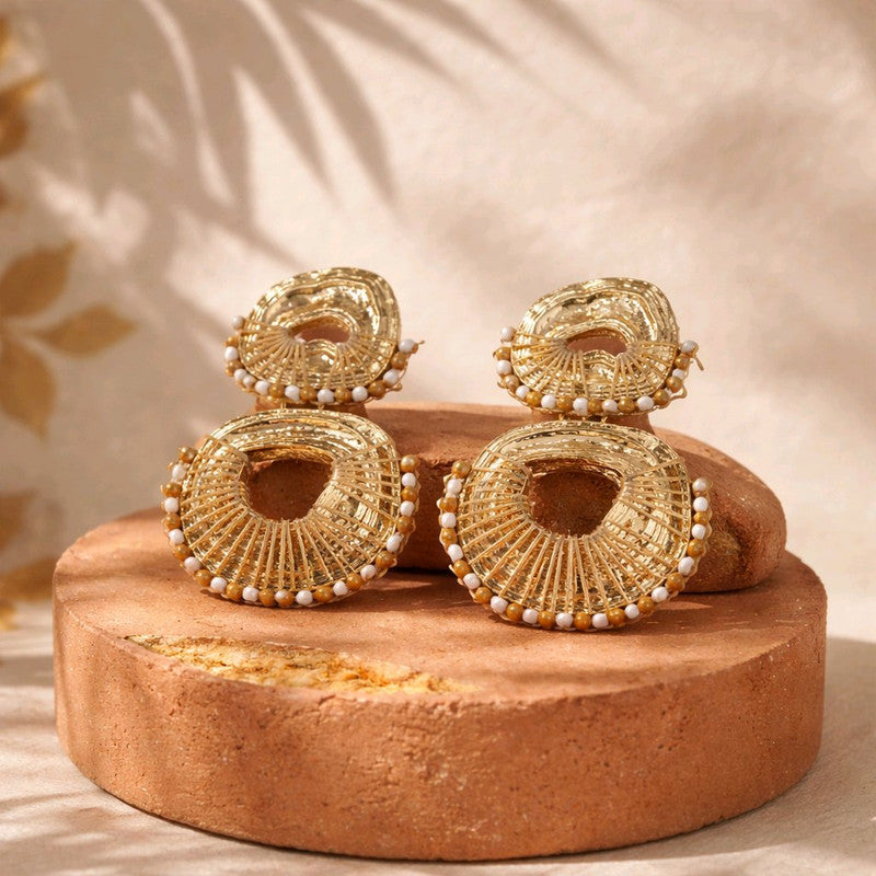 RICHEERA Gold-Plated Earrings - Detail Angle