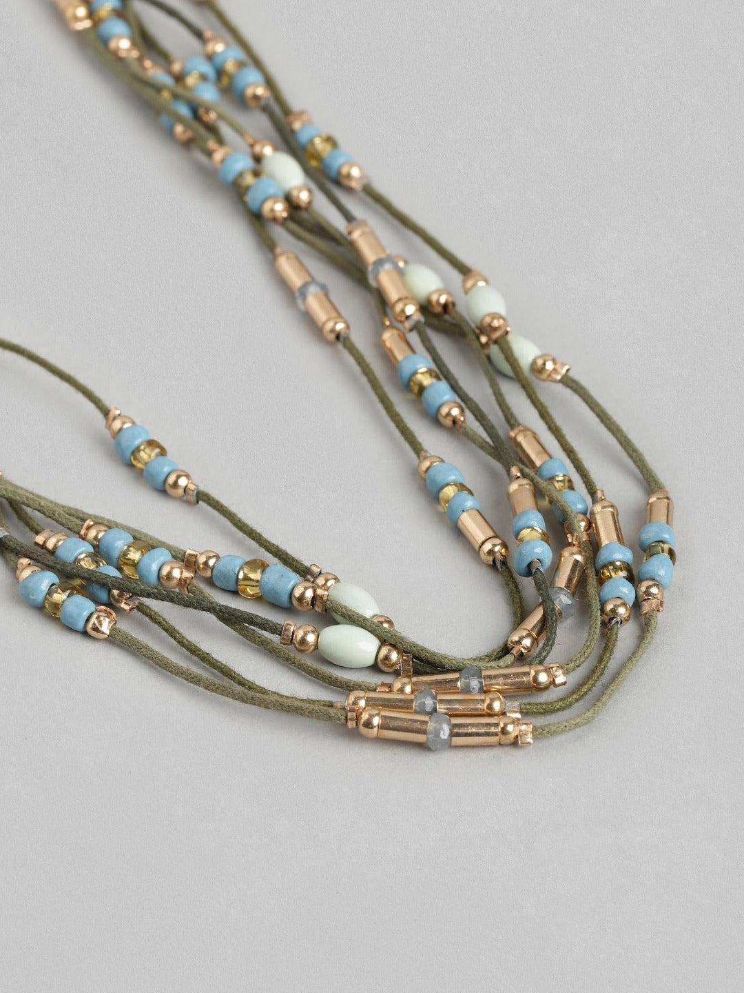 Gold-Toned & Green Layered Necklace