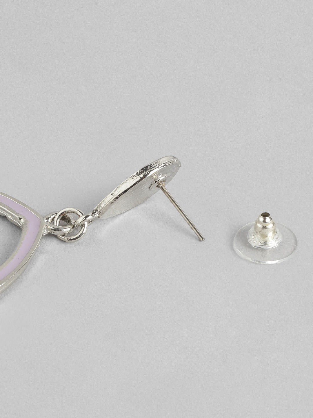Silver-Plated Teardrop Shaped Drop Earrings