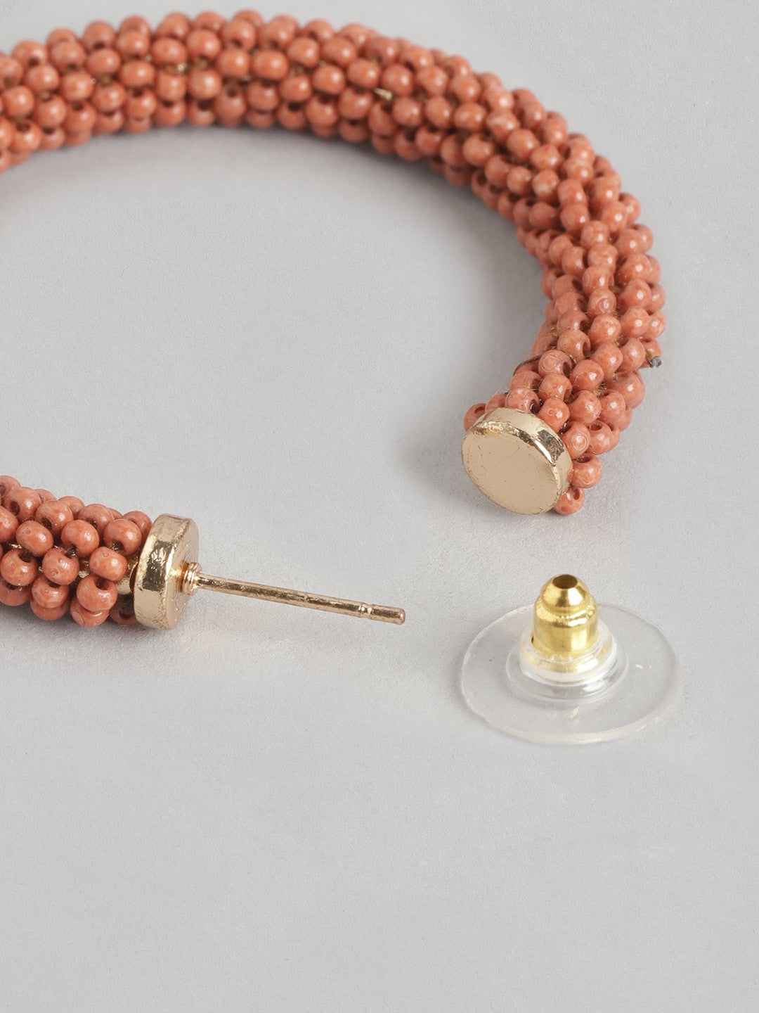 Rose Gold-Plated Circular Half Hoop Earrings