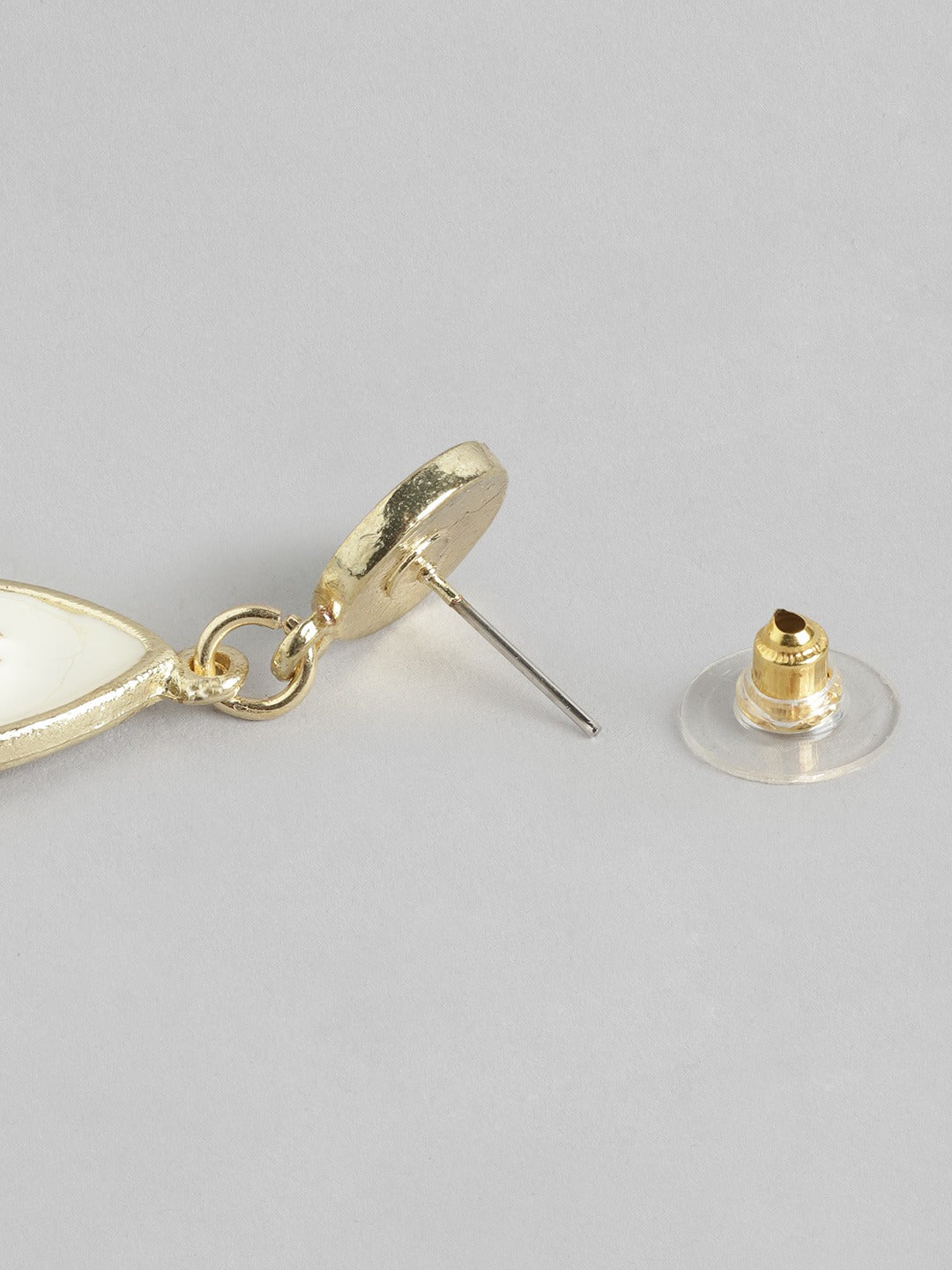 Gold-Plated Enamelled Geometric Drop Earrings