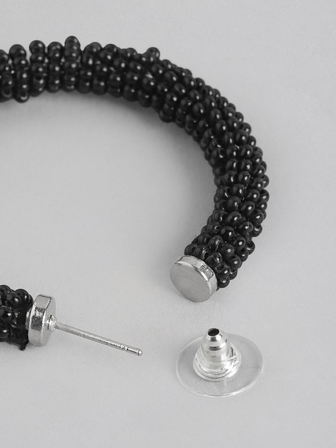 Circular Artificial Beads Half Hoop Earrings