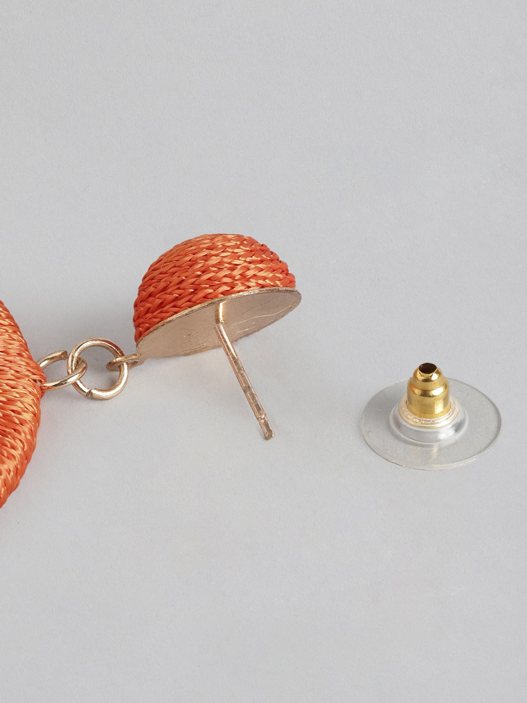 Circular Fabric Drop Earrings