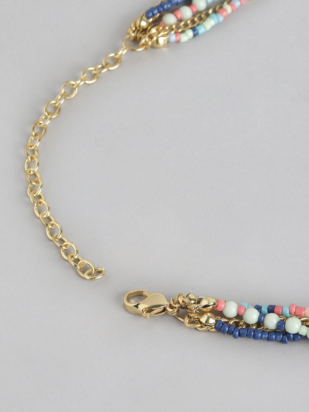 Gold-Plated Artificial Beads Layered Necklace