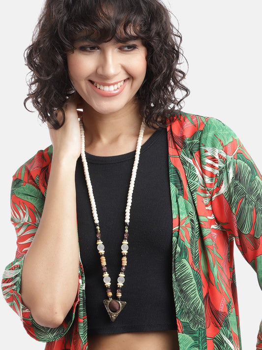 Gold-Plated Artificial Beads Necklace