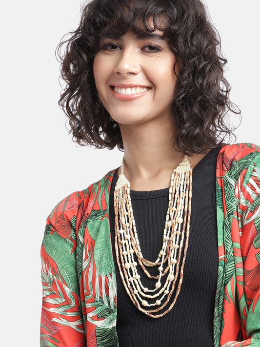 Layered Artificial Beads Necklace