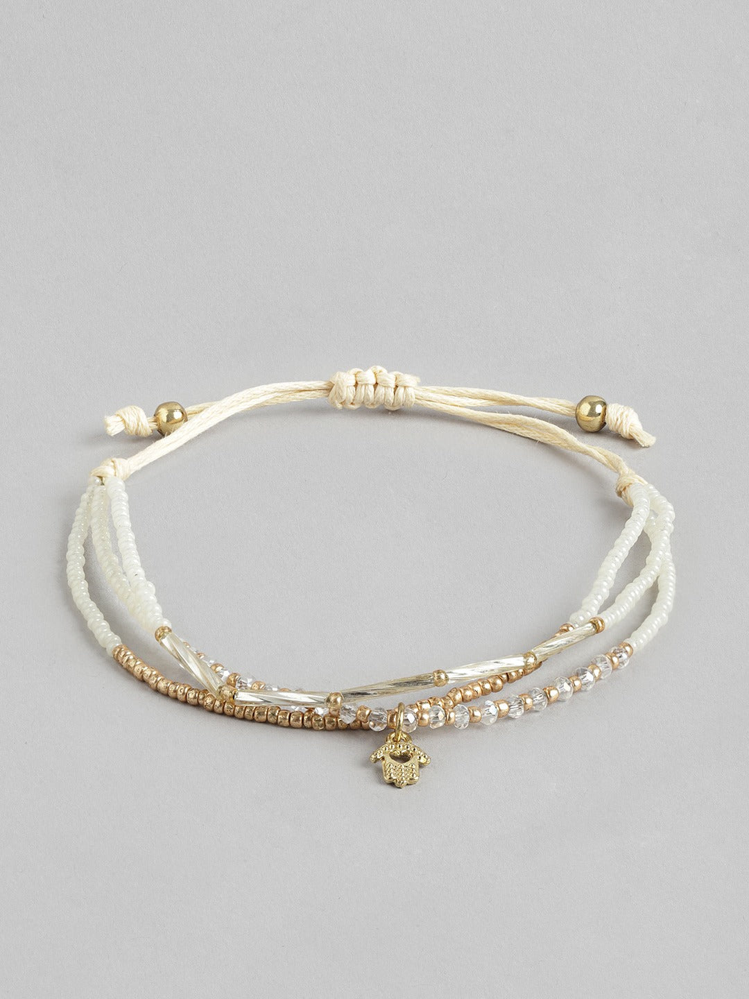 Women Gold-Plated Artificial Beads Multistrand Bracelet