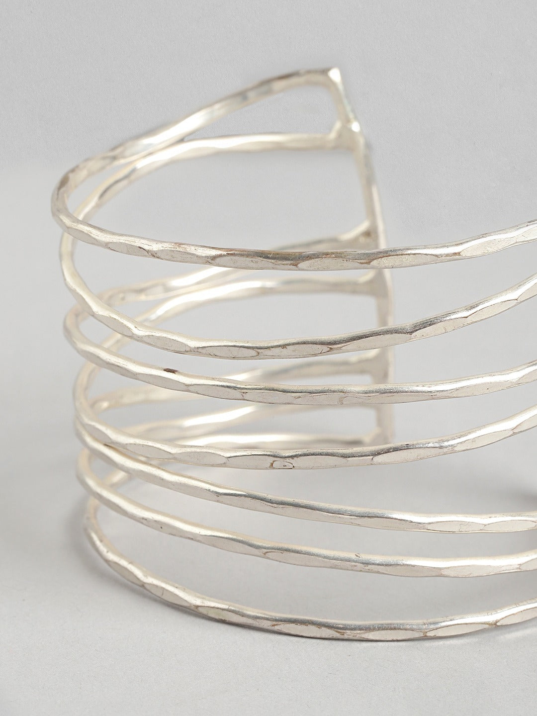 Women Silver-Plated Cuff Bracelet