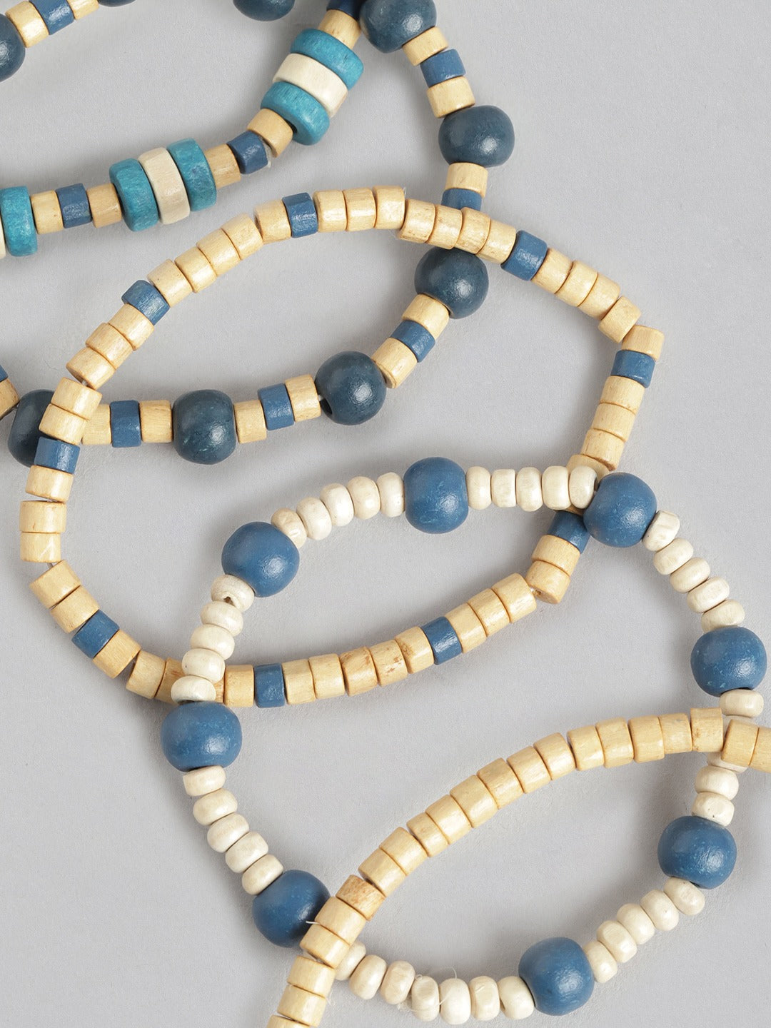 Women Set Of 5 Wood Bracelets