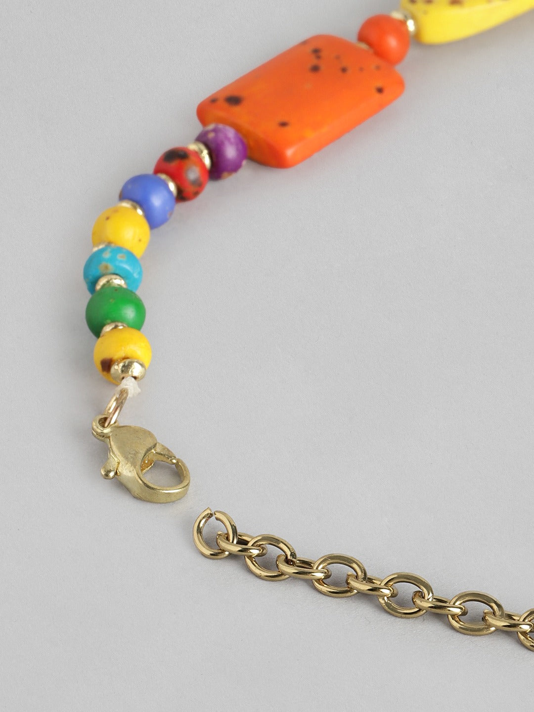 Gold-Plated Artificial Beads Necklace