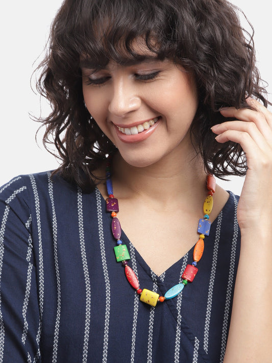 Gold-Plated Artificial Beads Necklace