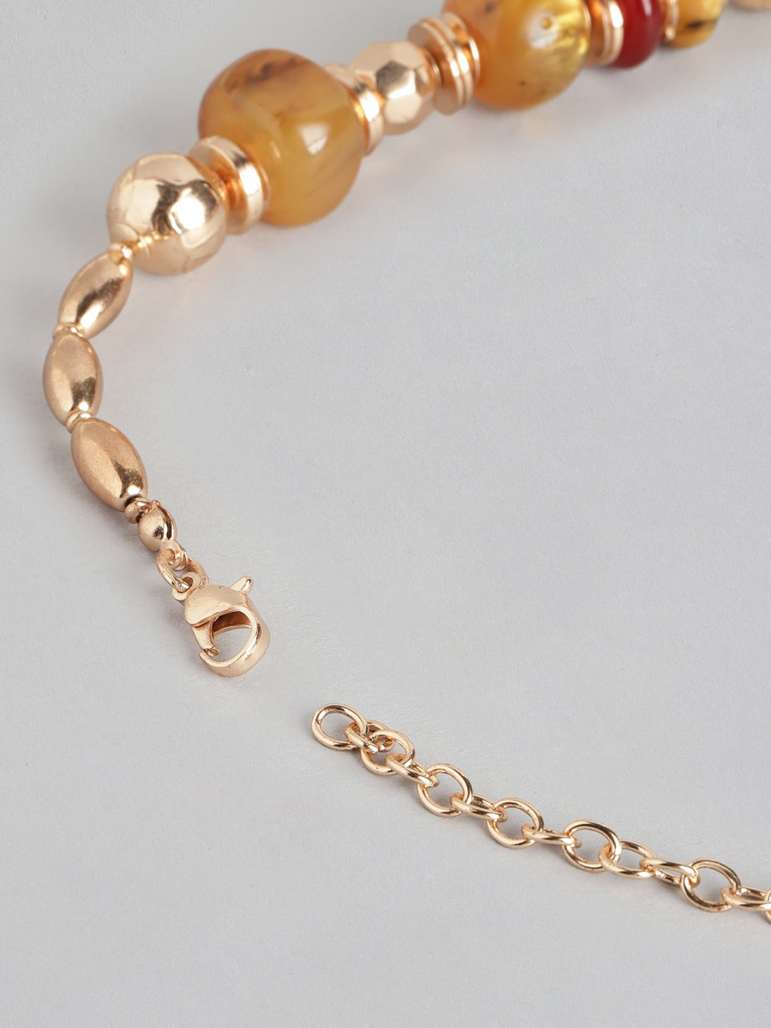 Rose Gold-Plated Artificial Beads Necklace - Richeera